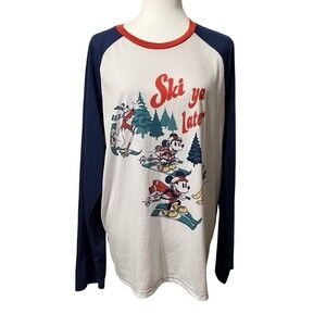 ❄️DISNEY “SKI YOU LATER” LONG SLEEVE TEE WOMENS L GUC ❄️